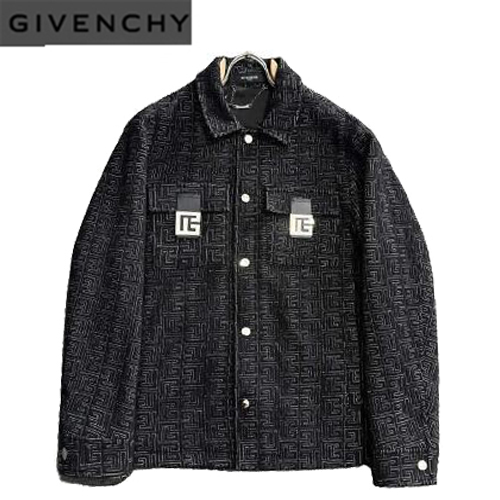 GIVENCHY-032716 지방시 블랙 코튼 4G 셔츠 남성용