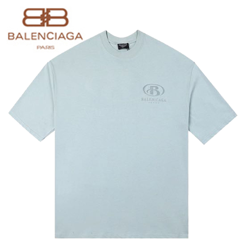 BALENCIA**-030616 발렌시아가 라이트 블루 아플리케 장식 티셔츠 남여공용