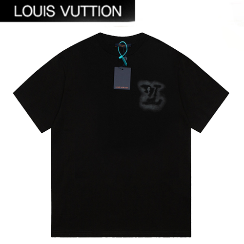 LOUIS VUITTON-031316 루이비통 블랙 LV 시그니처 프린트 장식 티셔츠 남여공용
