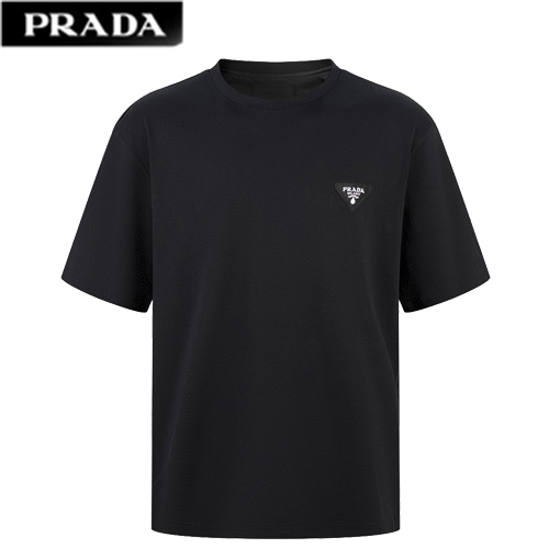 PRADA-041716 프라다 블랙 코튼 티셔츠 남여공용