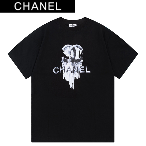 CHANEL-042016 샤넬 블랙 프린트 장식 티셔츠 남여공용