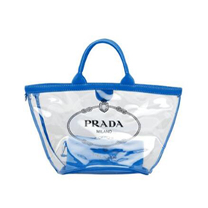 [스페셜오더]PRADA-1BG166 프라다 플렉시글라스 실크스크린 로고 블루 핸드백