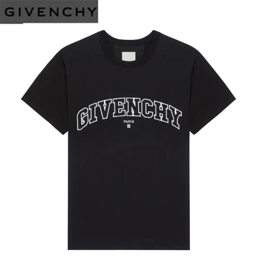 GIVENC**-BM71CW3 지방시 블랙 GIVENCHY College 아플리케 티셔츠