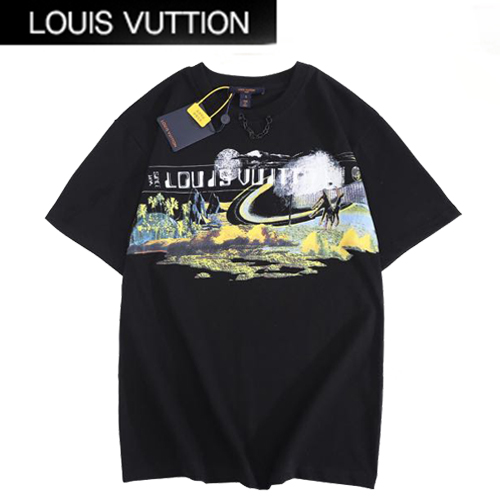 LOUIS VUITTON-062816 루이비통 블랙 프린트 장식 티셔츠 남성용