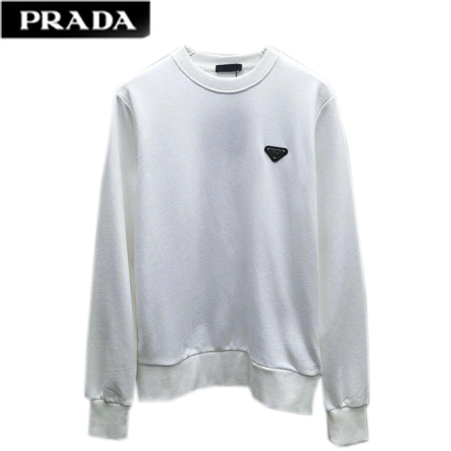 PRADA-081716 프라다 화이트 트라이앵글 로고 스웨트셔츠 남성용