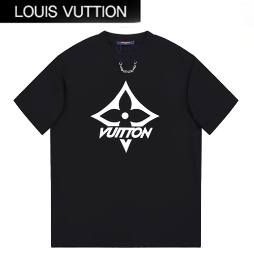 LOUIS VUITTON-06015 루이비통 블랙 체인 장식 티셔츠 남성용