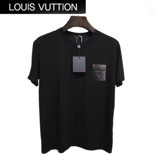 LOUIS VUITT**-031617 루이비통 블랙 모노그램 포켓 장식 티셔츠 남여공용