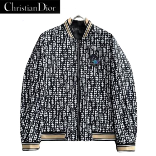 DIOR-040317 디올 화이트/블랙 Dior Oblique 봄버 재킷 남성용