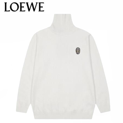 LOEWE-011817 로에베 화이트 니트 코튼 하이넥 스웨터 남성용