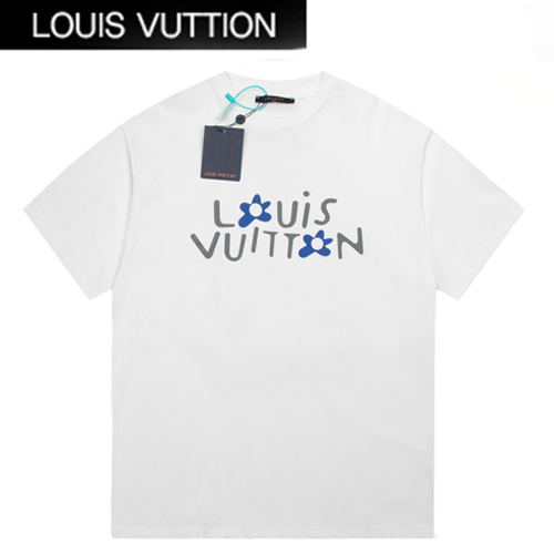 LOUIS VUITTON-031317 루이비통 화이트 프린트 장식 티셔츠 남여공용
