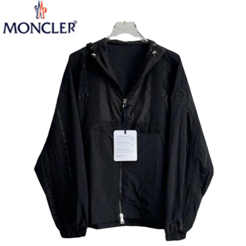 MONCLER-040217 몽클레어 블랙 나일론 바람막이 후드 재킷 여성용