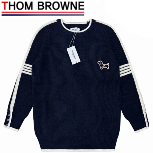 THOM BROWNE-12161 톰 브라운 니트 코튼 스트라이프 장식 스웨터 남여공용(2컬러)