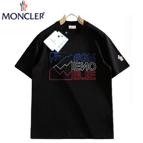 MONCLER-041118 몽클레어 블랙 아플리케 장식 티셔츠 남성용