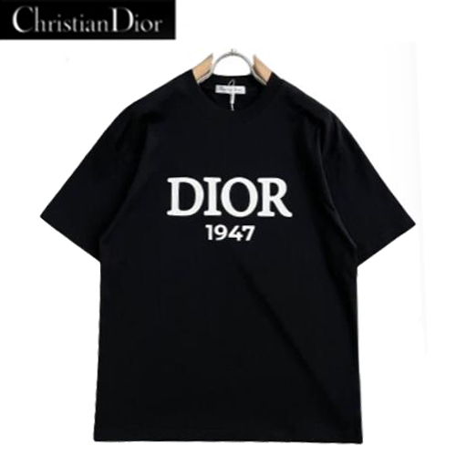 DIOR-041218 디올 블랙 프린트 장식 티셔츠 남여공용