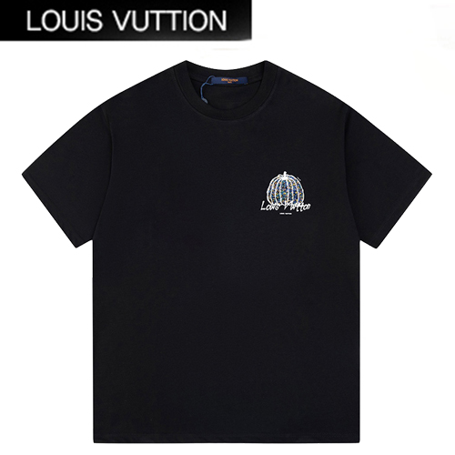 LOUIS VUITTON-030418 루이비통 블랙 프린트 장식 티셔츠 남성용