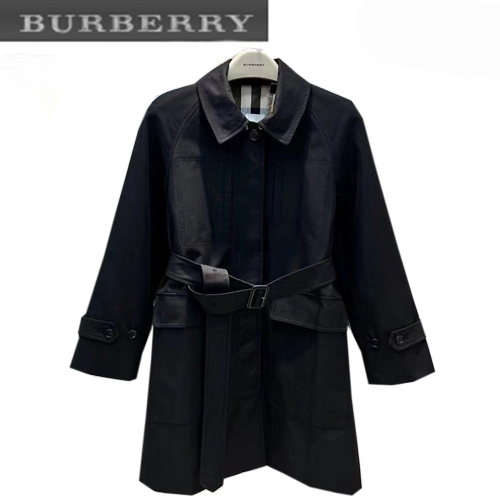 BURBER**-022516 버버리 블랙 코튼 카 코트 여성용
