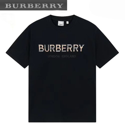 BURBERRY-06017 버버리 블랙 BURBERRY 아플리케 장식 티셔츠 남성용