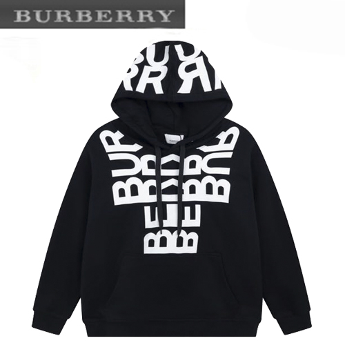 BURBERRY-09171 버버리 블랙 프린트 장식 후드 티셔츠 남여공용