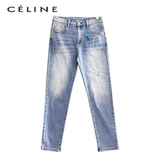 CELINE-08121 셀린느 라이트 블루 아플리케 장식 청바지 남성용