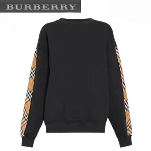 BURBERRY-03221 버버리 블랙 체크 무늬 장식 스웨트셔츠 남성용