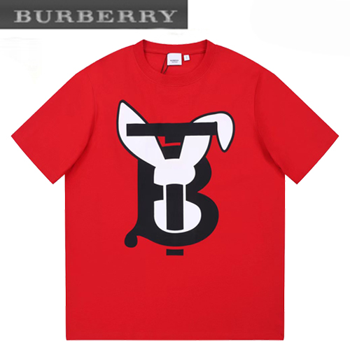 BURBERRY-06191 버버리 레드 TB 로고 프린트 장식 티셔츠 남성용