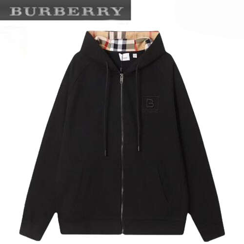 BURBERRY-09231 버버리 블랙 로고 아플리케 장식 후드 재킷 남여공용
