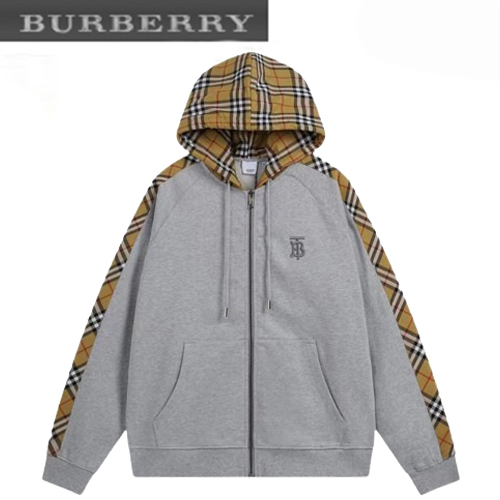 BURBERRY-08231 버버리 그레이 체크 무늬 후드 재킷 남여공용