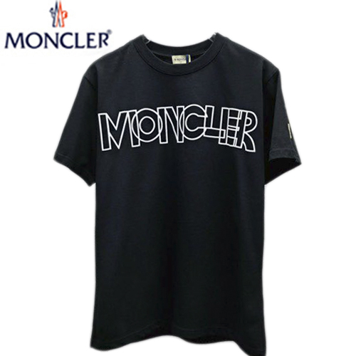 MONCL**-05021 몽클레어 블랙 MONCLER 프린트 장식 티셔츠 남성용