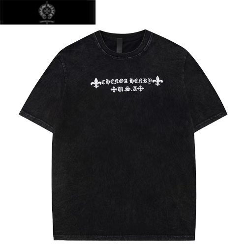 CHROMEHEARTS-06151 크롬하츠 블랙 프린트 장식 워싱 빈티지 티셔츠 남여공용
