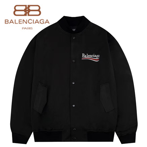 BALENCIAGA-09181 발렌시아가 블랙 아플리케 장식 베이스볼 재킷 남여공용