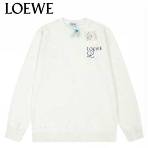 LOEWE-01041 로에베 화이트 아플리케 장식 스웨터 남여공용
