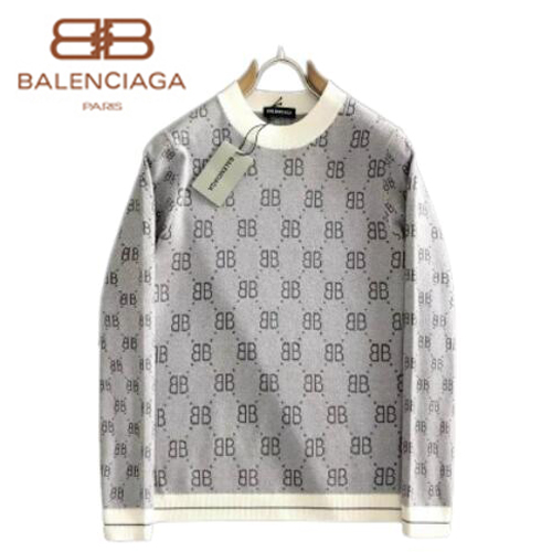 BALENCIAGA-10251 발렌시아가 그레이 BB 로고 스웨터 남성용