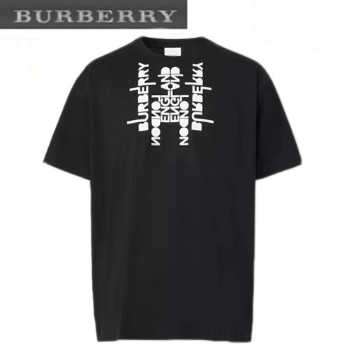 BURBERRY-03061 버버리 블랙 프린트 장식 티셔츠 남여공용