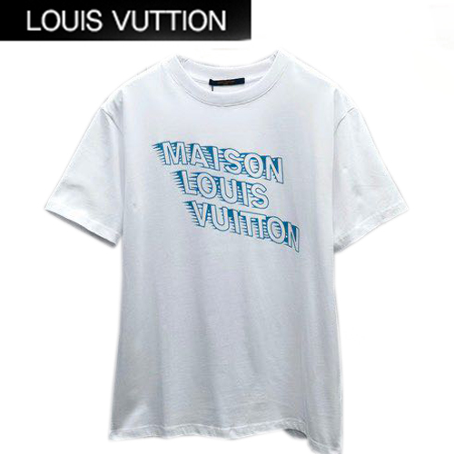 LOUIS VUITTON-07201 루이비통 화이트 프린트 장식 티셔츠 남성용