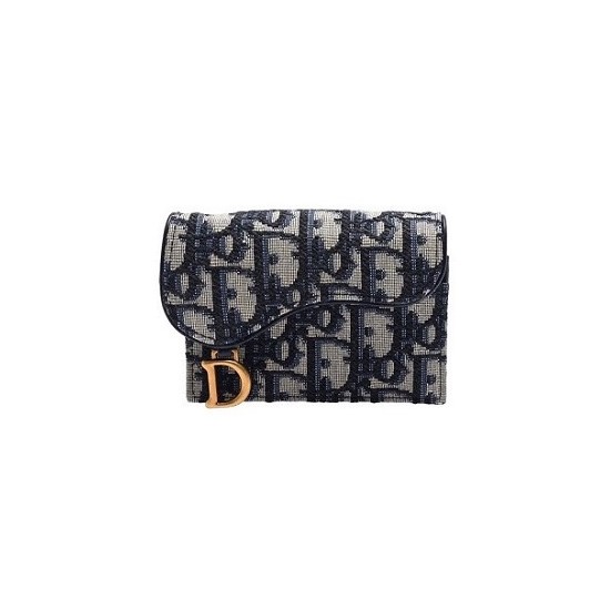 [스페셜오더]Christian Dior-S5621 크리스찬 디올 블루 오블리크 새들 플랩 미니 지갑
