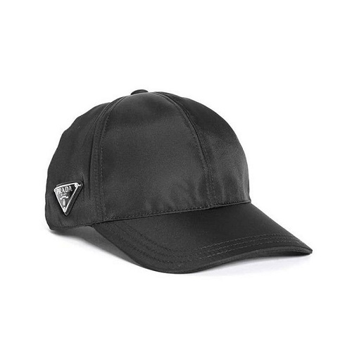 PRADA-2HC274 프라다 블랙 트라이앵글 로고 베이스볼 모자