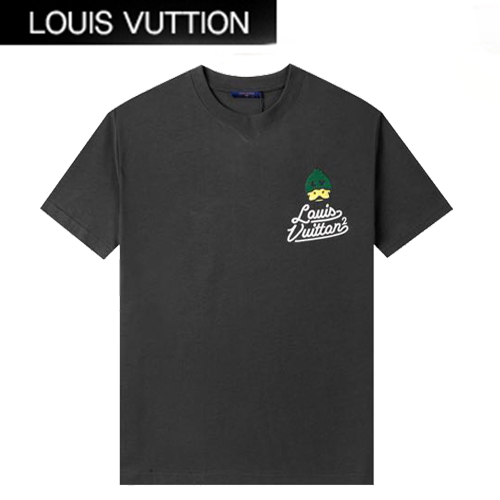 LOUIS VUITT**-02251 루이비통 블랙 아플리케 장식 티셔츠 남여공용