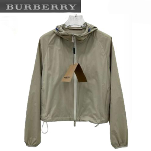 BURBERRY-040715 버버리 베이지 아플리케 장식 바람막이 후드 재킷 여성용