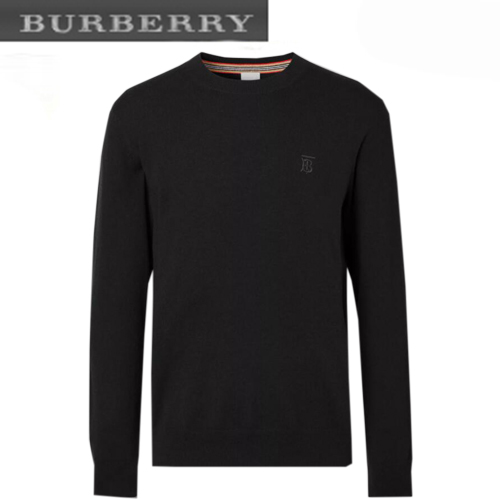 BURBERRY-80292471 버버리 블랙 모노그램 모티프 캐시미어 스웨터