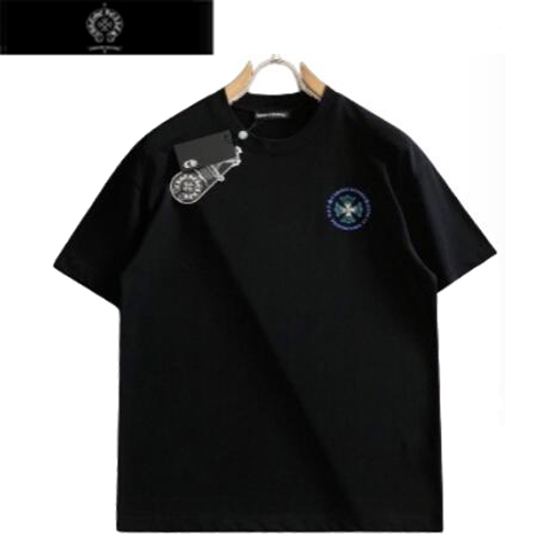 CHROMEHEARTS-03142 크롬하츠 블랙 메탈 트리밍 티셔츠 남성용