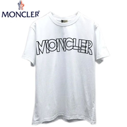 MONCL**-05022 몽클레어 화이트 MONCLER 프린트 장식 티셔츠 남성용