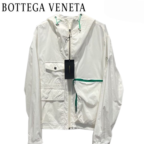 BOTTEGA VENE**-03292 보테가 베네타 화이트 트라이앵글 로고 바람막이 후드 재킷 남여공용