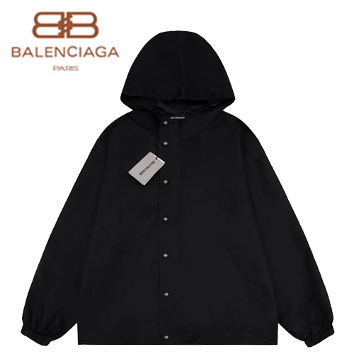 BALENCIAGA-09182 발렌시아가 블랙 프린트 장식 바람막이 후드 재킷 남여공용