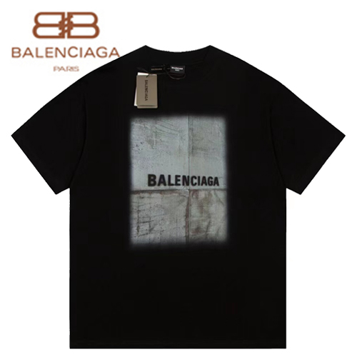 BALENCIAGA-06222 발렌시아가 블랙 프린트 장식 티셔츠 남여공용
