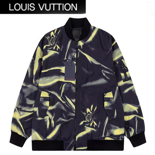 LOUIS VUITTON-08152 루이비통 블랙 프린트 장식 봄버 재킷 남여공용