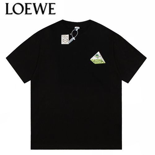 LOEWE-03132 로에베 블랙 프린트 장식 티셔츠 남여공용