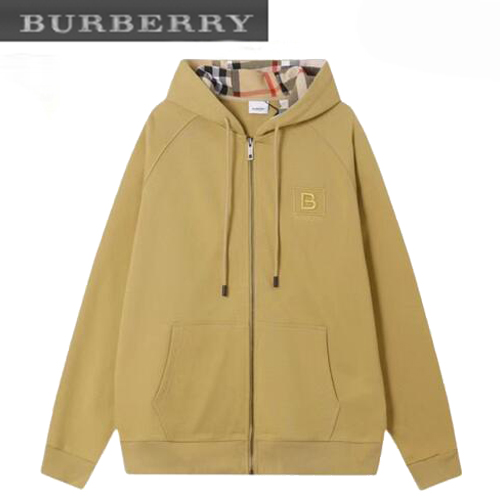 BURBERRY-09232 버버리 베이지 로고 아플리케 장식 후드 재킷 남여공용