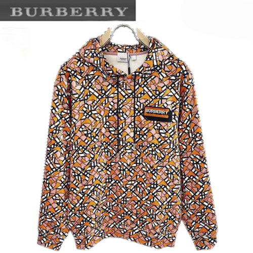 BURBERRY-08302 버버리 오렌지 TB 로고 후드 티셔츠 남성용