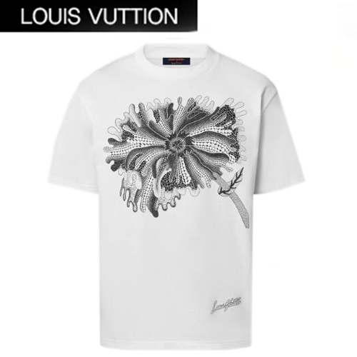 [스페셜오더]LOUIS VUITTON-1AB6IJ 루이비통 화이트 LV X YK 사이키델릭 플라워 레귤러 티셔츠 남여공용