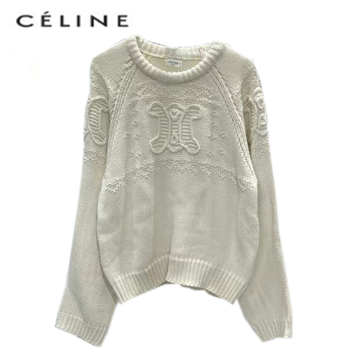 CELINE-10182 셀린느 화이트 니트 코튼 스웨터 여성용